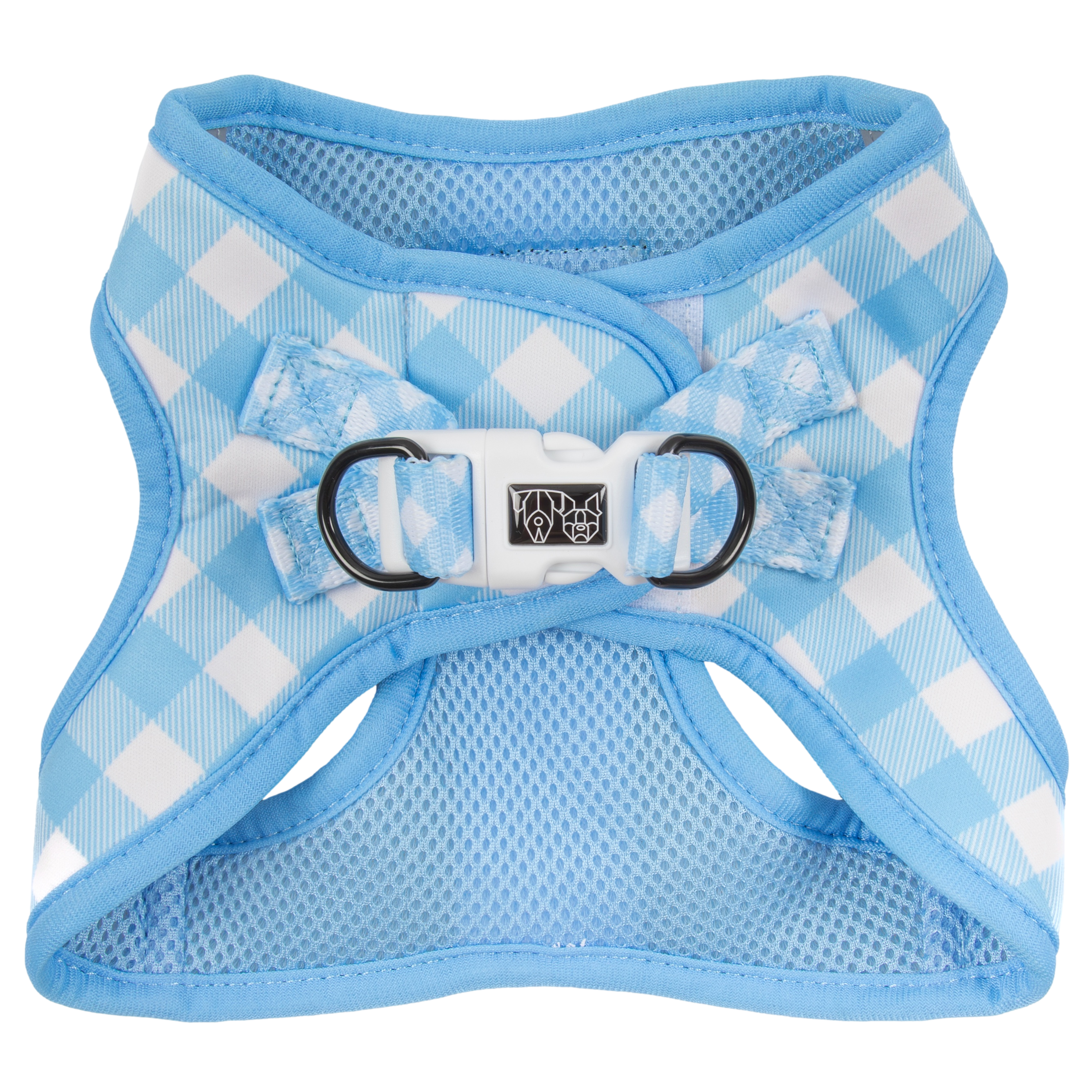 STEP-IN DOG HARNESS: Blueberry Gingham