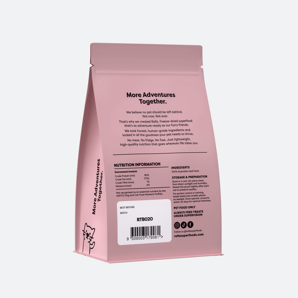 Raw Freeze-Dried Treats | Human-Grade Beef Heart