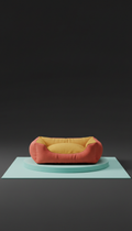Plush Bed With Modern Fabric Cover