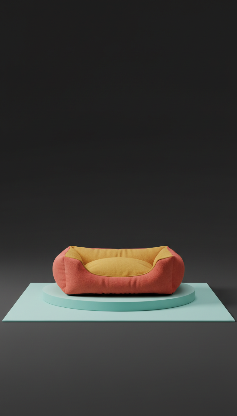 Plush Bed With Modern Fabric Cover