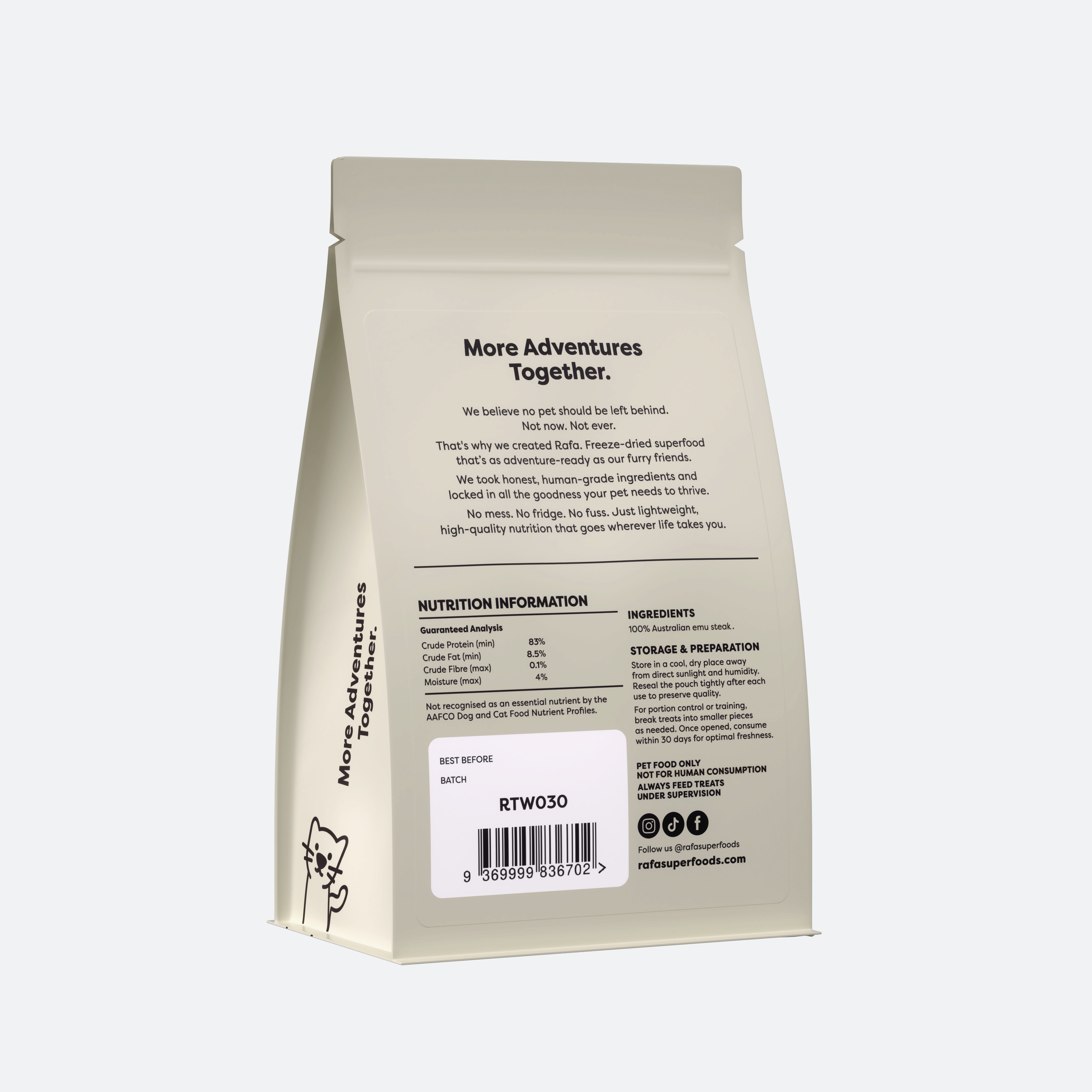 Raw Freeze-Dried Treats | Human-Grade Emu Steak