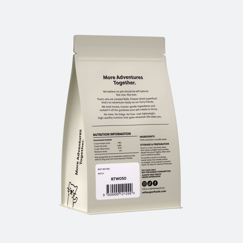 Raw Freeze-Dried Treats | Human-Grade Crocodile Steak