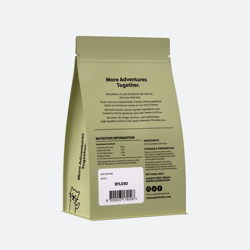 Raw Freeze-Dried Treats | Human-Grade Lamb Green Tripe