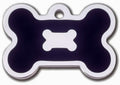 Pet Tag Bone LG Epoxy Fill Black Premium