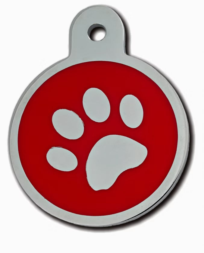 Circle LG Epoxy Red Paw