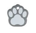 Pet Tag Paw LG Grey