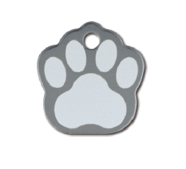 Pet Tag Paw LG Grey