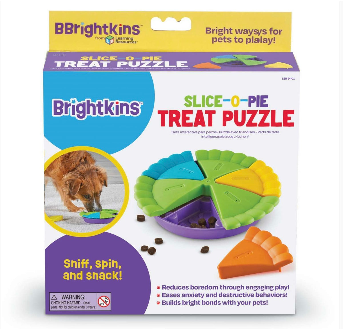 Brightkins Slice of Pie Interactive Treat & Food Puzzle Toy.