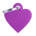 Pet Tag ID heart sml purple