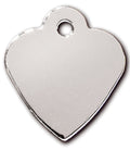 Pet Tag heart sml chrome