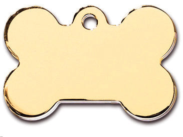 Pet Tag Bone LG Gold