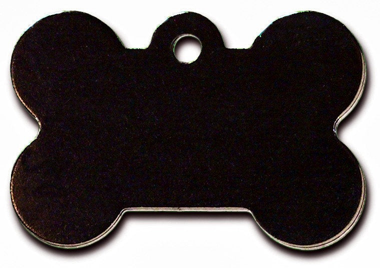Pet Tag Bone SML Black
